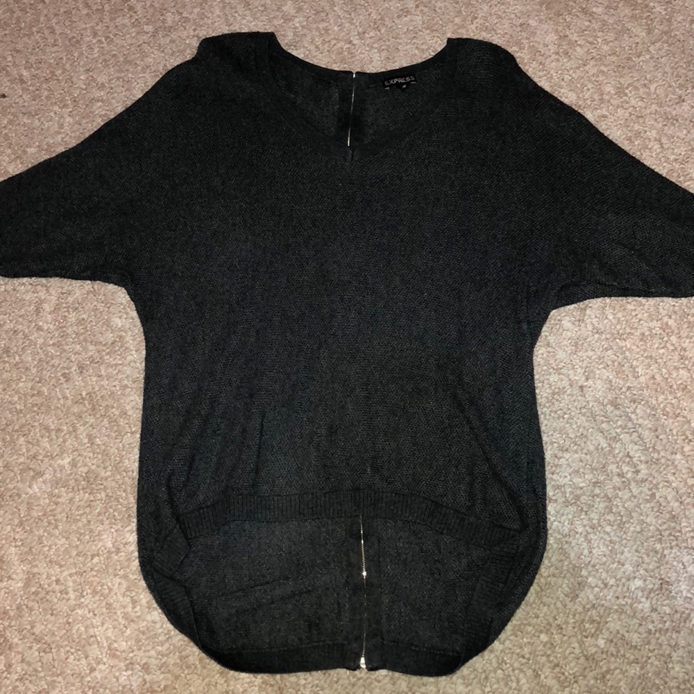 Dark grey, back zip sweater